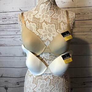 NWT Two Coobie Bras, nude & white both size 38 D